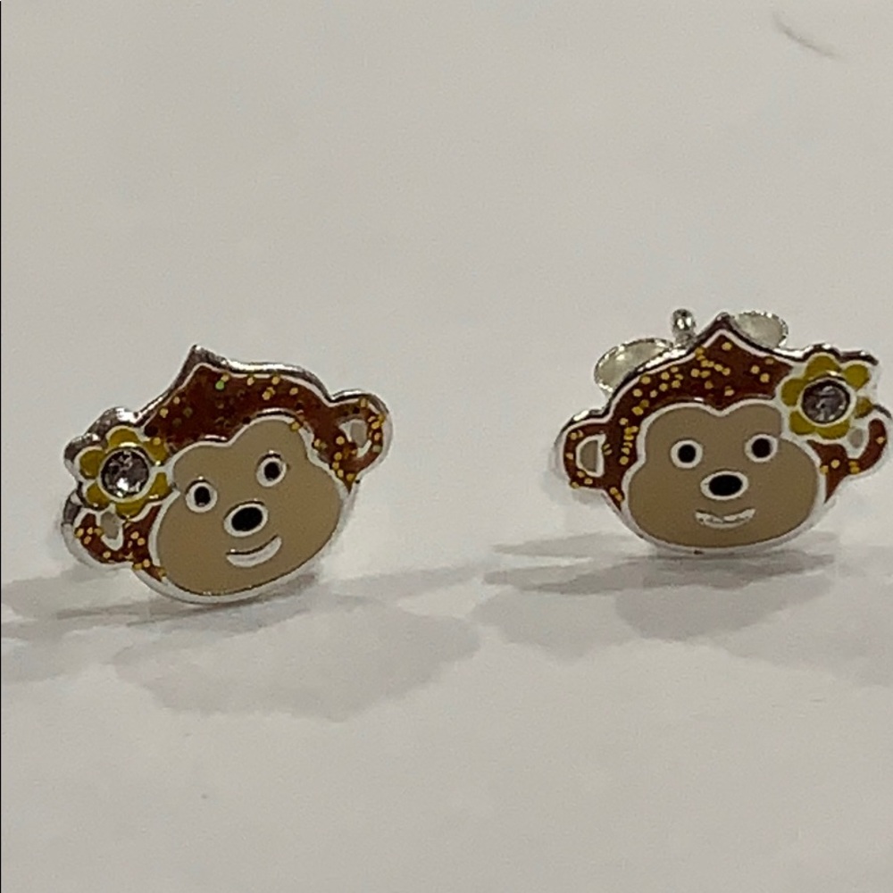 5/$30! MIX & MATCH! ICING Sterling Silver CUTEST Lil’ Monkey Girl Earrings!